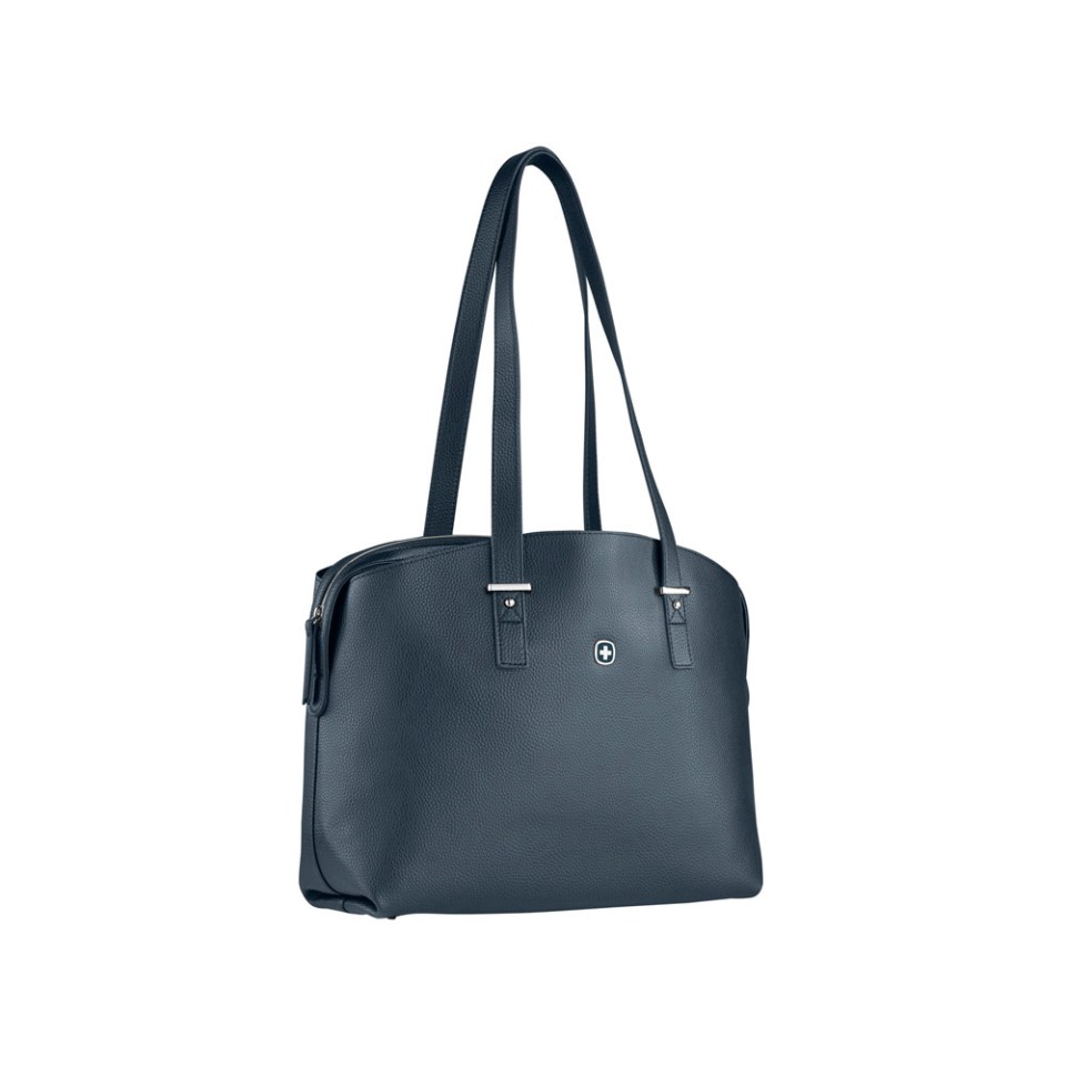 Сумка женская WENGER RosaElli с карманом для ноутбука 14", синяя, полиэстер, 37 x29x19 см