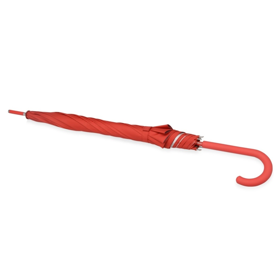 Зонт-трость "Silver Color" полуавтомат, красный/серебристый