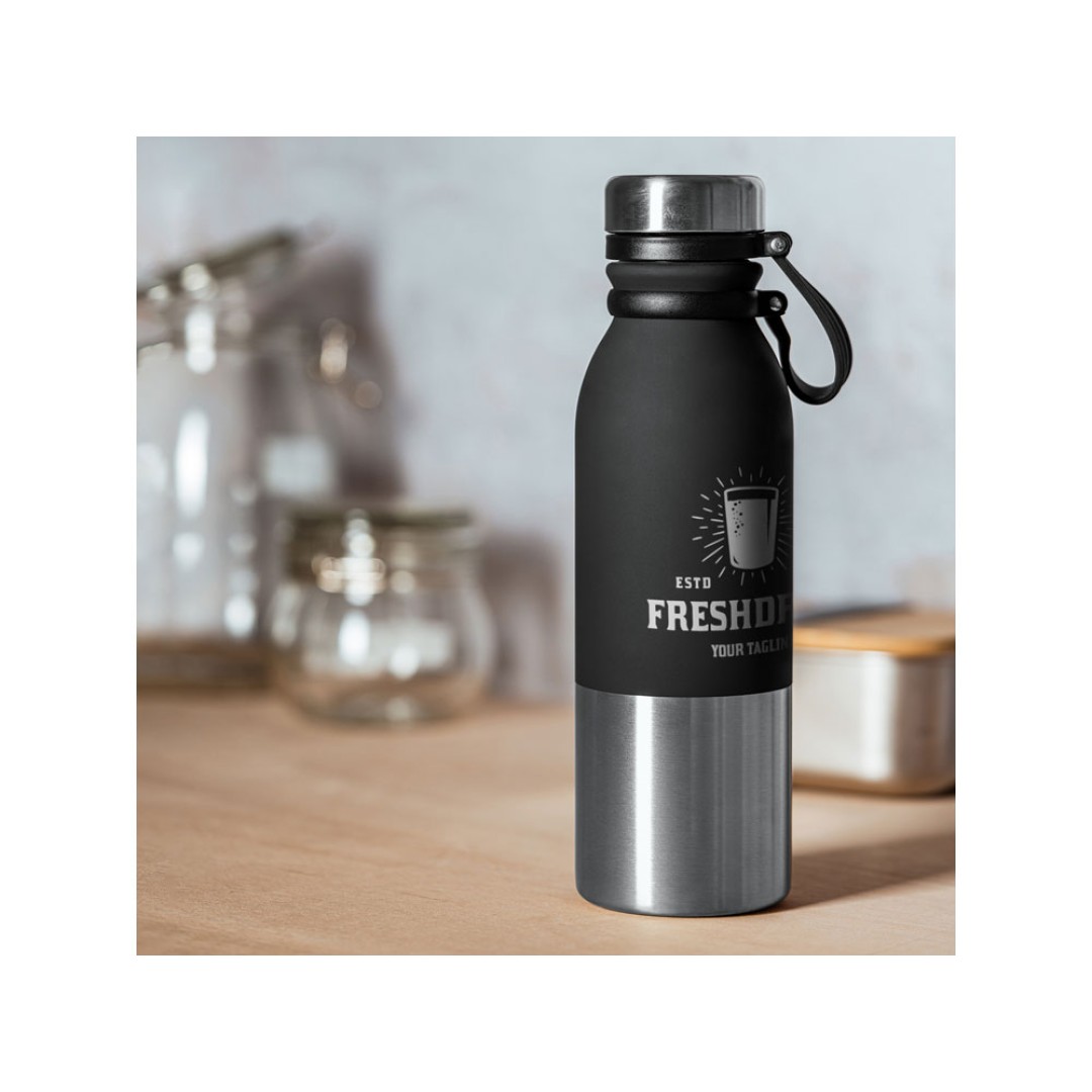 Бутылка ALKE из стали 304 с двухцветным корпусом, 850 мл, серебристый/королевский синий