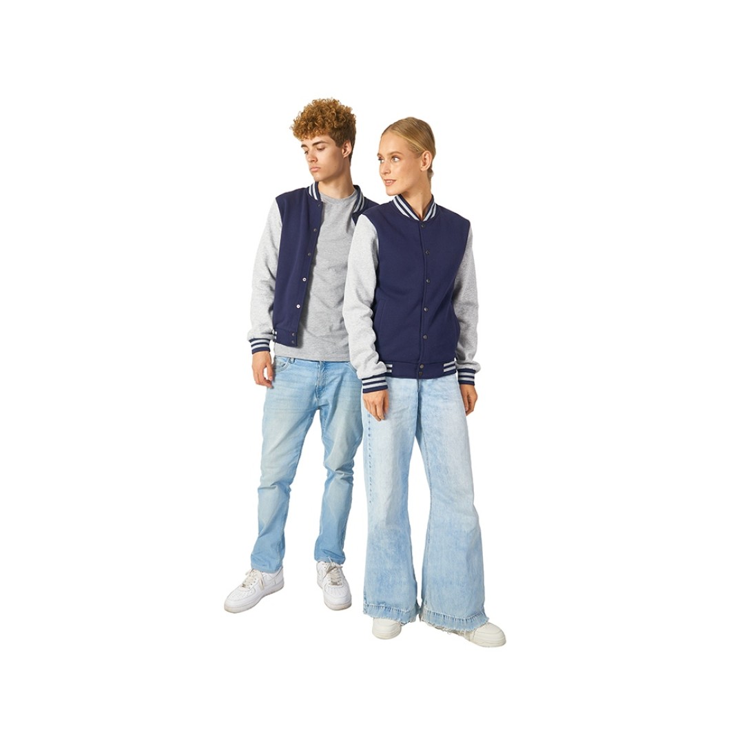 Бомбер «Oxford», темно-синий/серый меланж, унисекс