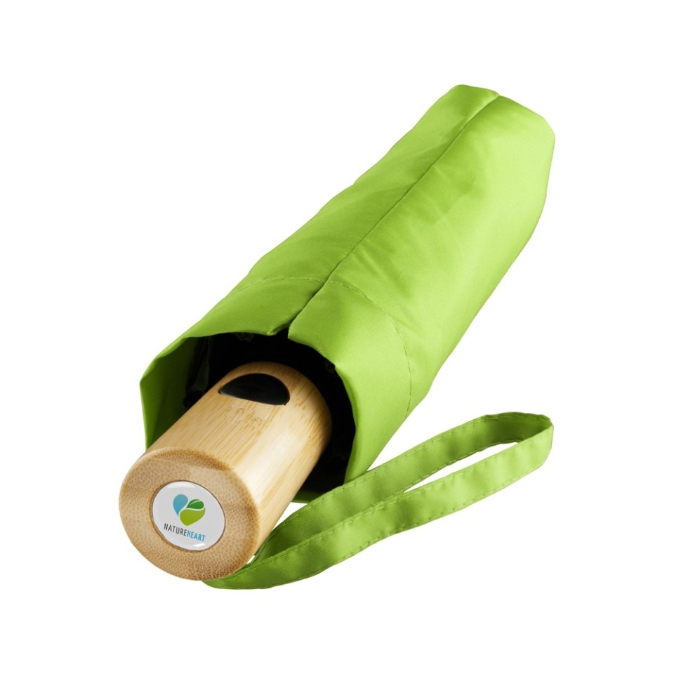 Зонт складной 5429 koBrella из бамбука, полуавтомат, лайм