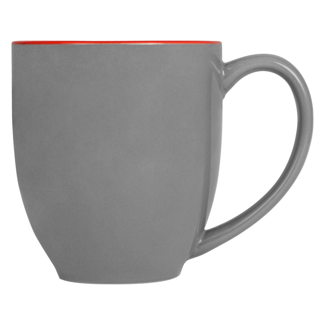Кружка керамическая «Gracy» 450мл, серый/красный