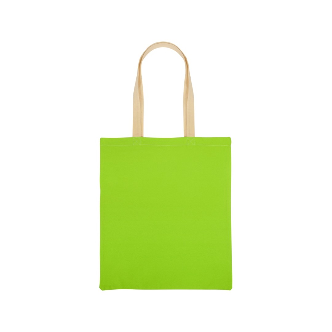 Сумка для шопинга Twin двухцветная из хлопка, 180 г/м2, зеленое яблоко/натуральный