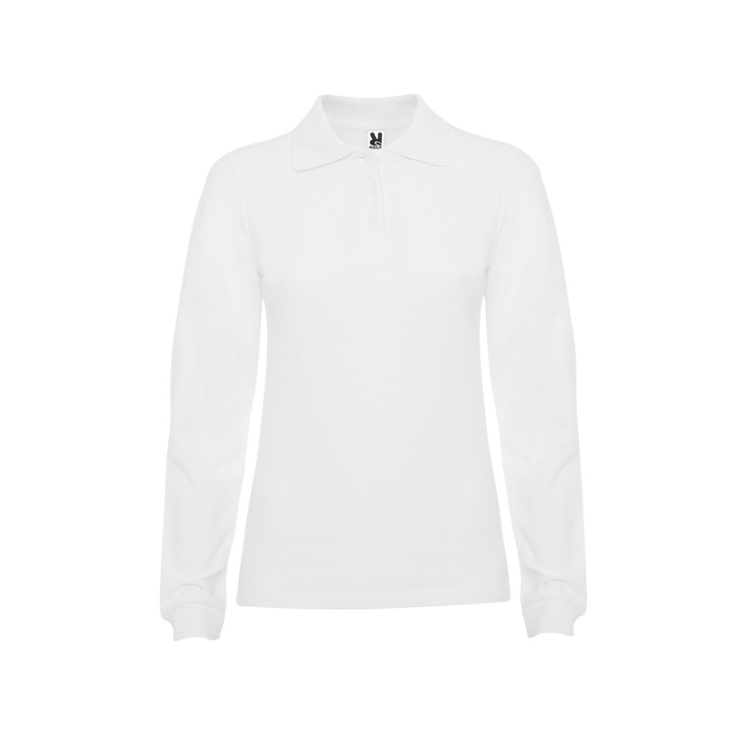 Рубашка поло "Estrella" женская с длинным рукавом, белый