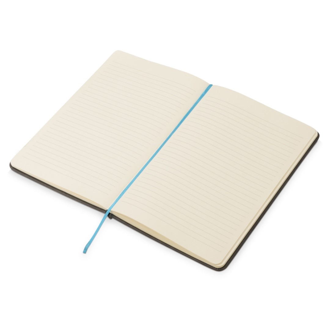 Блокнот «Color» линованный А5 в твердой обложке с резинкой, серый/синий