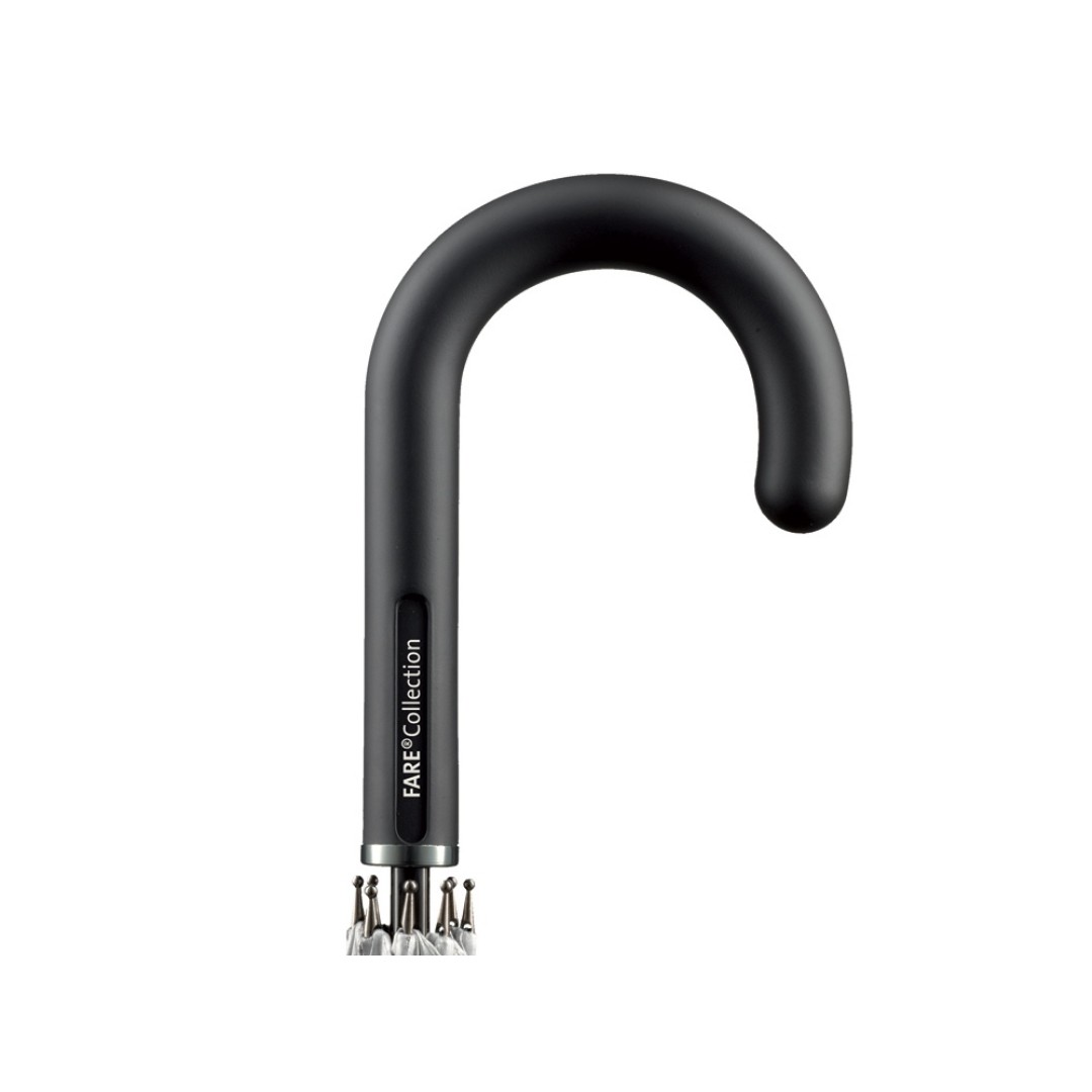 Зонт-трость 7119 Double silver, полуавтомат, серебристый/черный