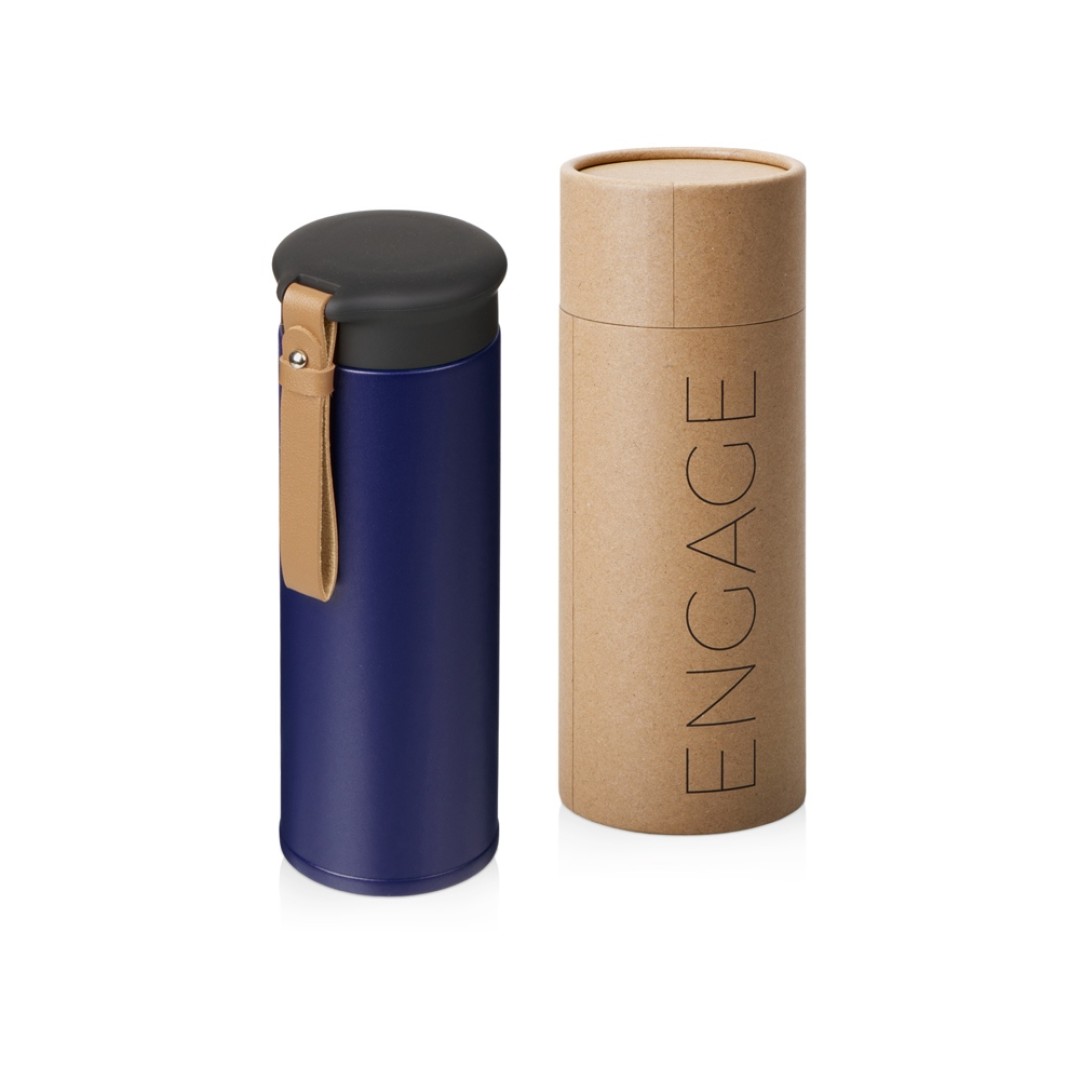 Вакуумный термос «Engage», 450 мл, тубус, темно-синий