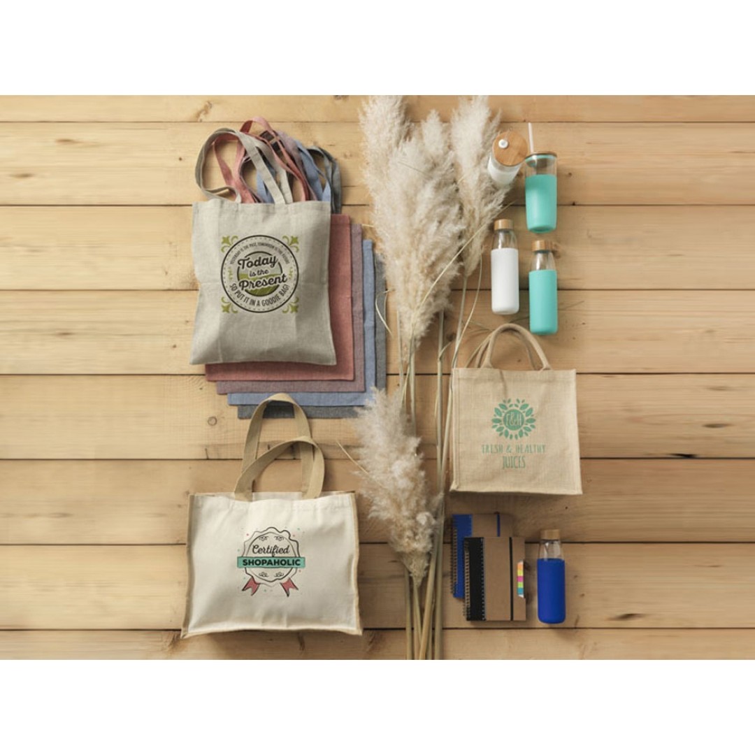 Сумка-тоут Pheebs из переработанного хлопка 150 г/м2, синий меланж