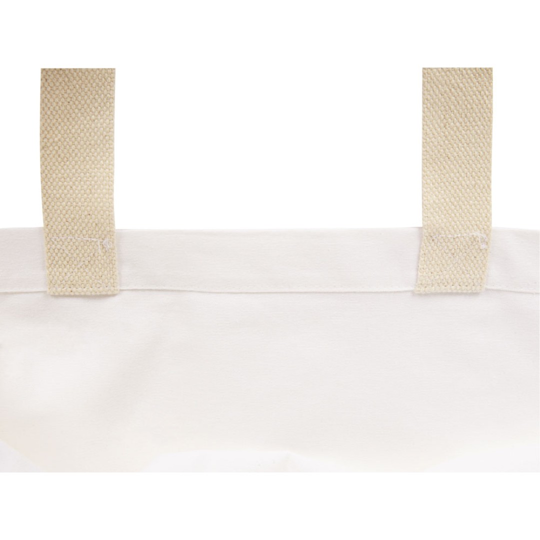 Сумка Donny из хлопка с донной складкой и парусиновыми ручками, белый