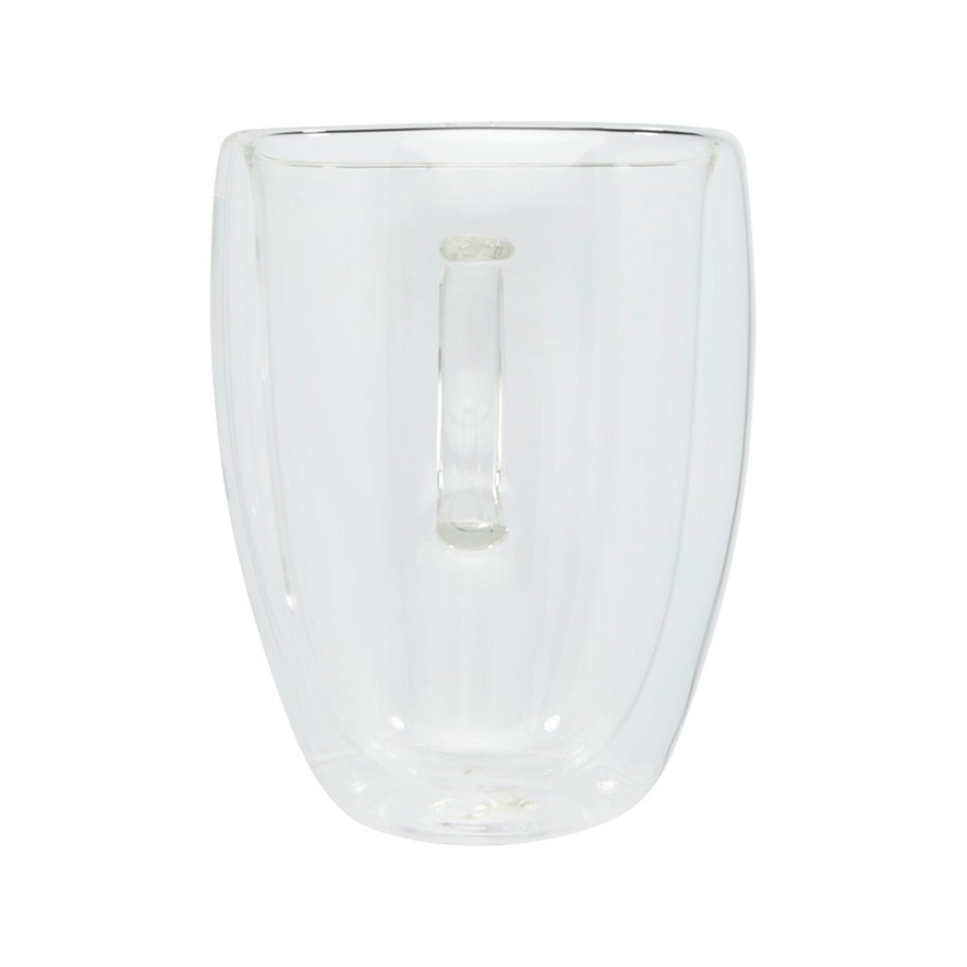 Стеклянный стакан Manti объемом 350 мл с двойными стенками и подставкой из бамбука, 2 шт. , natural