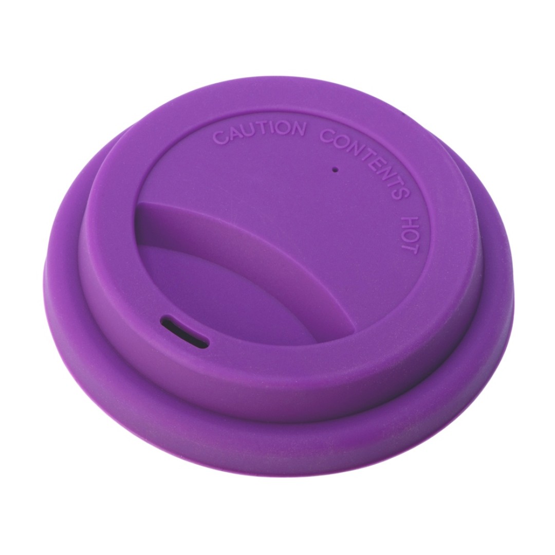 Стакан с силиконовой крышкой "Cafe", фиолетовый