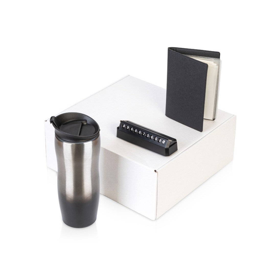 Подарочный набор  «Vice» с термокружкой, парковочной визиткой и обложкой для документов