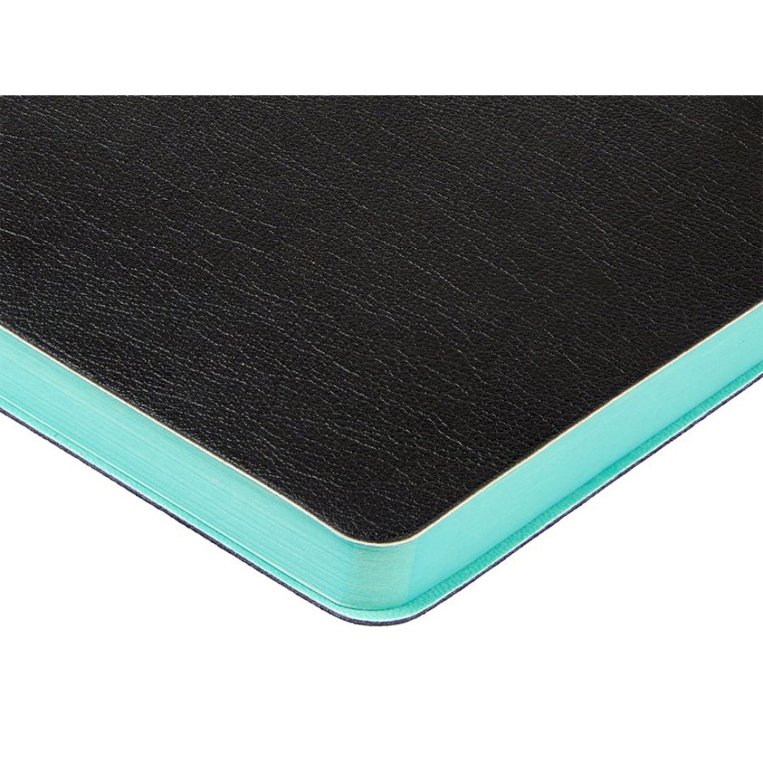 Ежедневник недатированный А5 "Boston", черный (бирюзовый обрез)