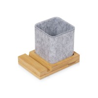 Подставка для ручек и телефона из бамбука "Takeshi", серый