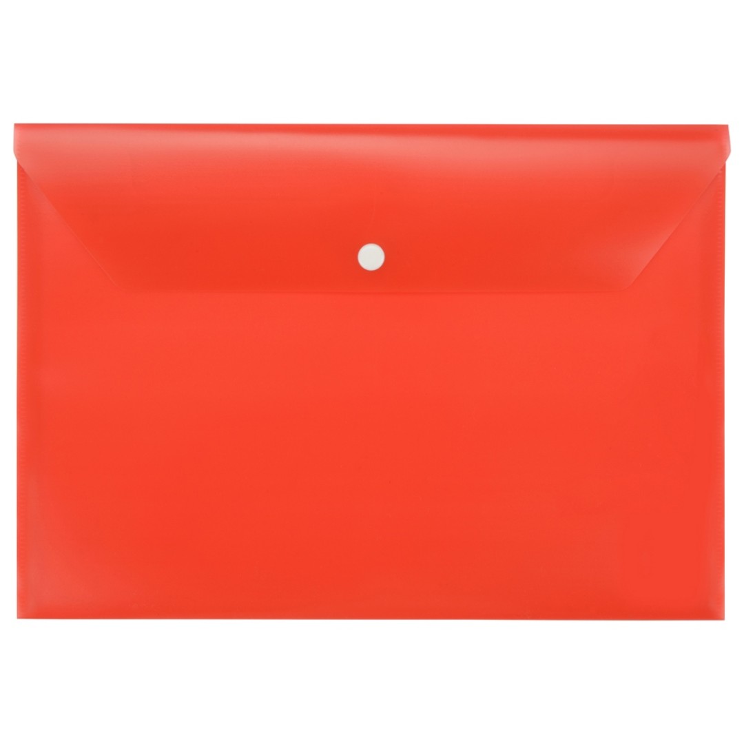 Папка-конверт А4 с кнопкой, красный (Р)
