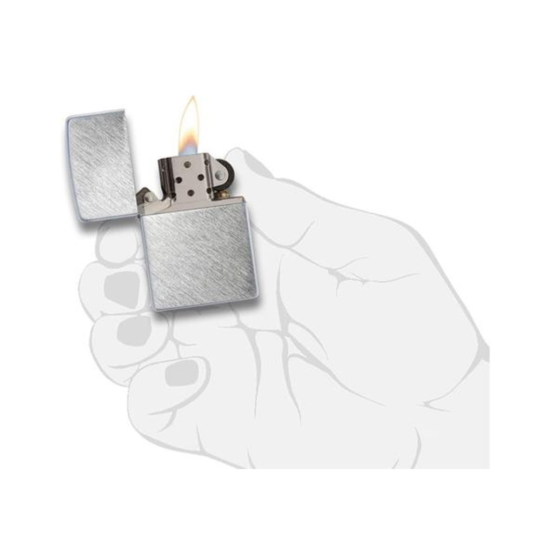Зажигалка ZIPPO с покрытием Herringbone Sweep, латунь/сталь, серебристая, матовая, 38x13x57 мм