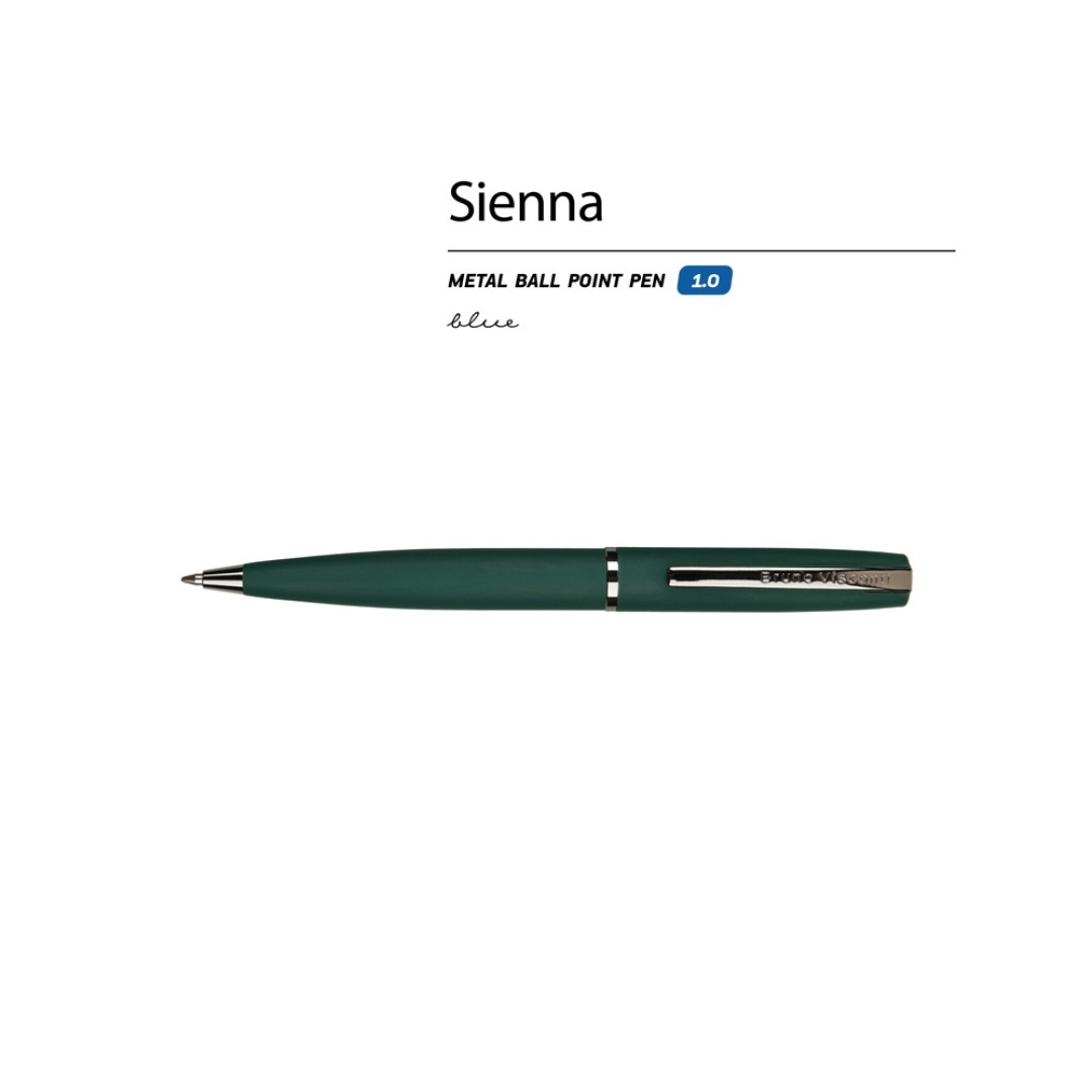 Ручка металлическая шариковая "Sienna", софт-тач, 1.0 мм, зеленый