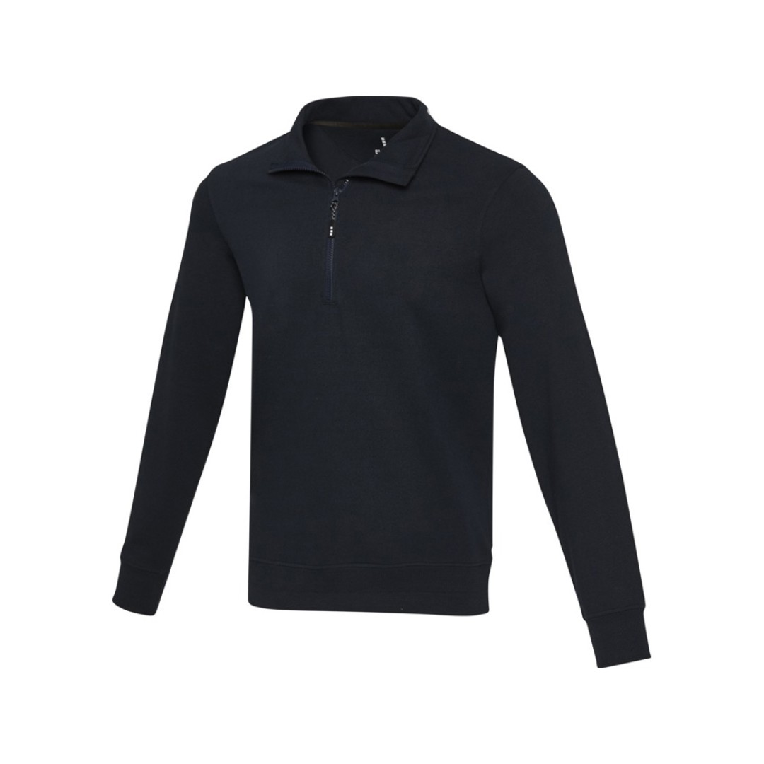 Tin унисекс-свитер с молнией на четверть из переработанных материалов Aware™ - Темно - синий