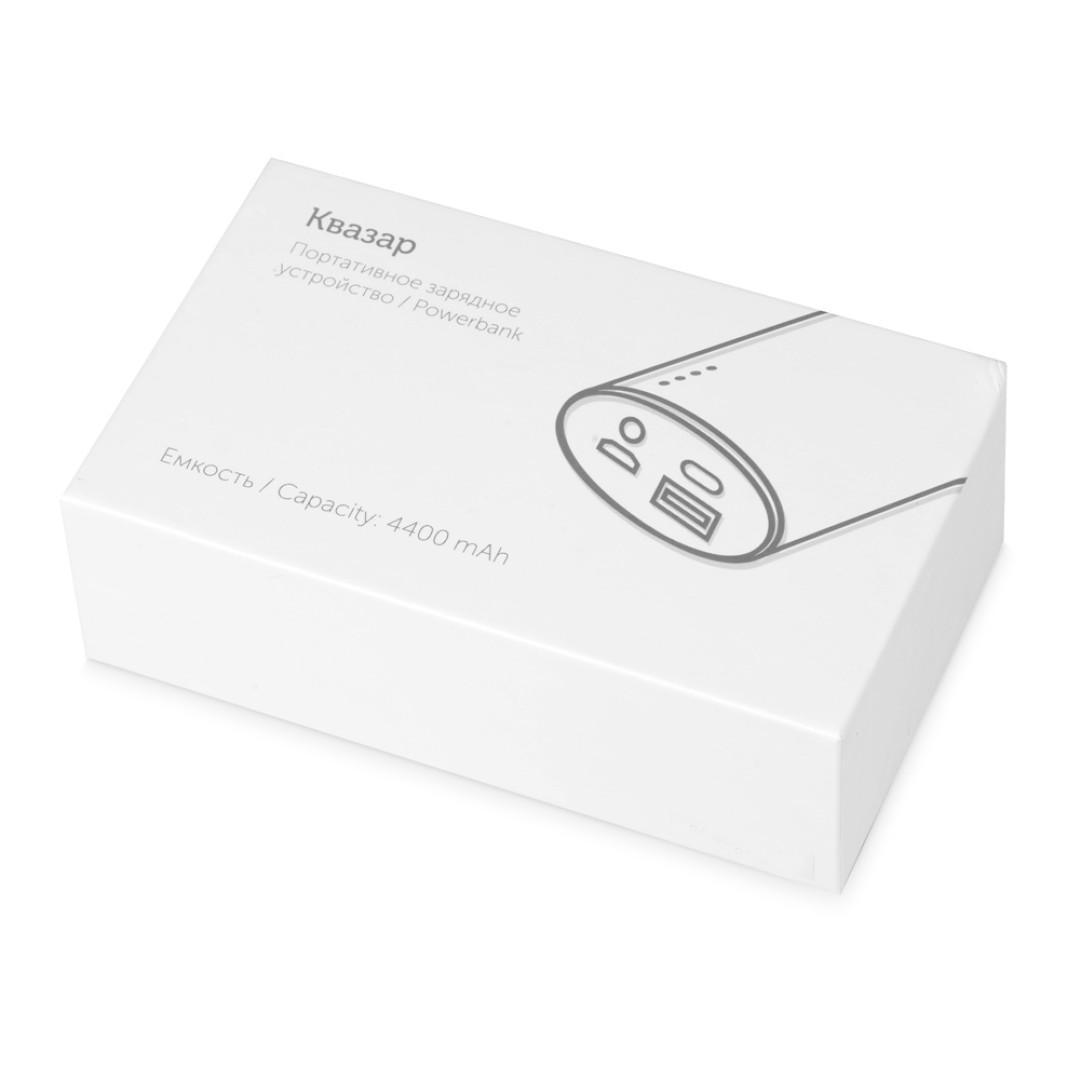 Портативное зарядное устройство "Квазар", 4400 mAh, зеленое яблоко