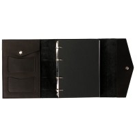 Блокнот кожаный А5 на кольцах, черный