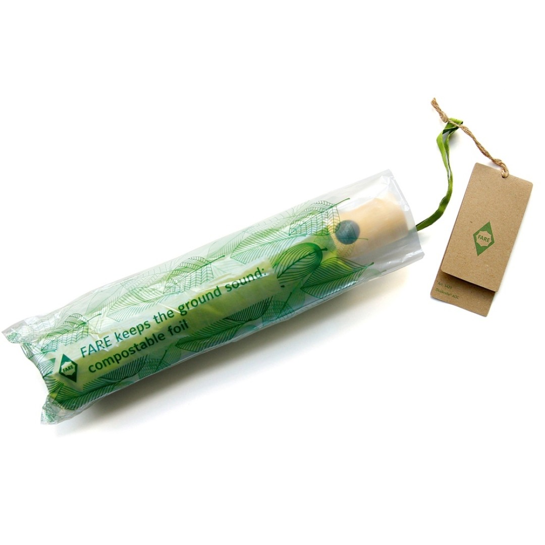 Зонт складной 5429 koBrella из бамбука, полуавтомат, лайм