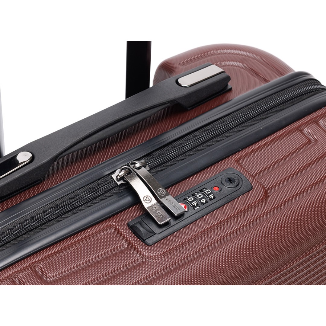 Чемодан TORBER Onego, бордовый, ABS-пластик, 59,5 х 39,5 х 24 см, 46 л