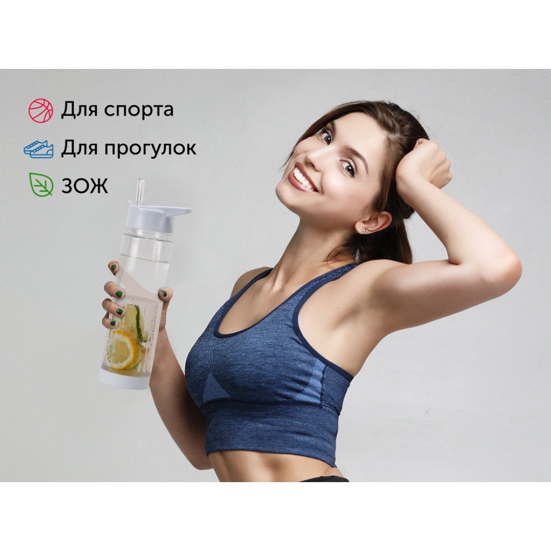 Бутылка "Tuttu Frutti" с отделением для фруктов, белый