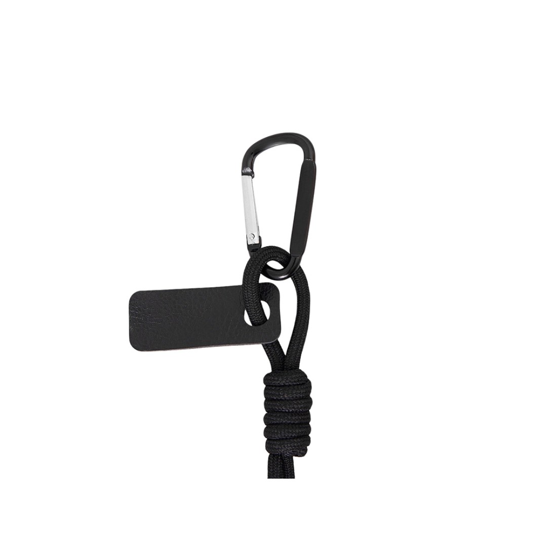 Брелок-веревочка на карабине, черный