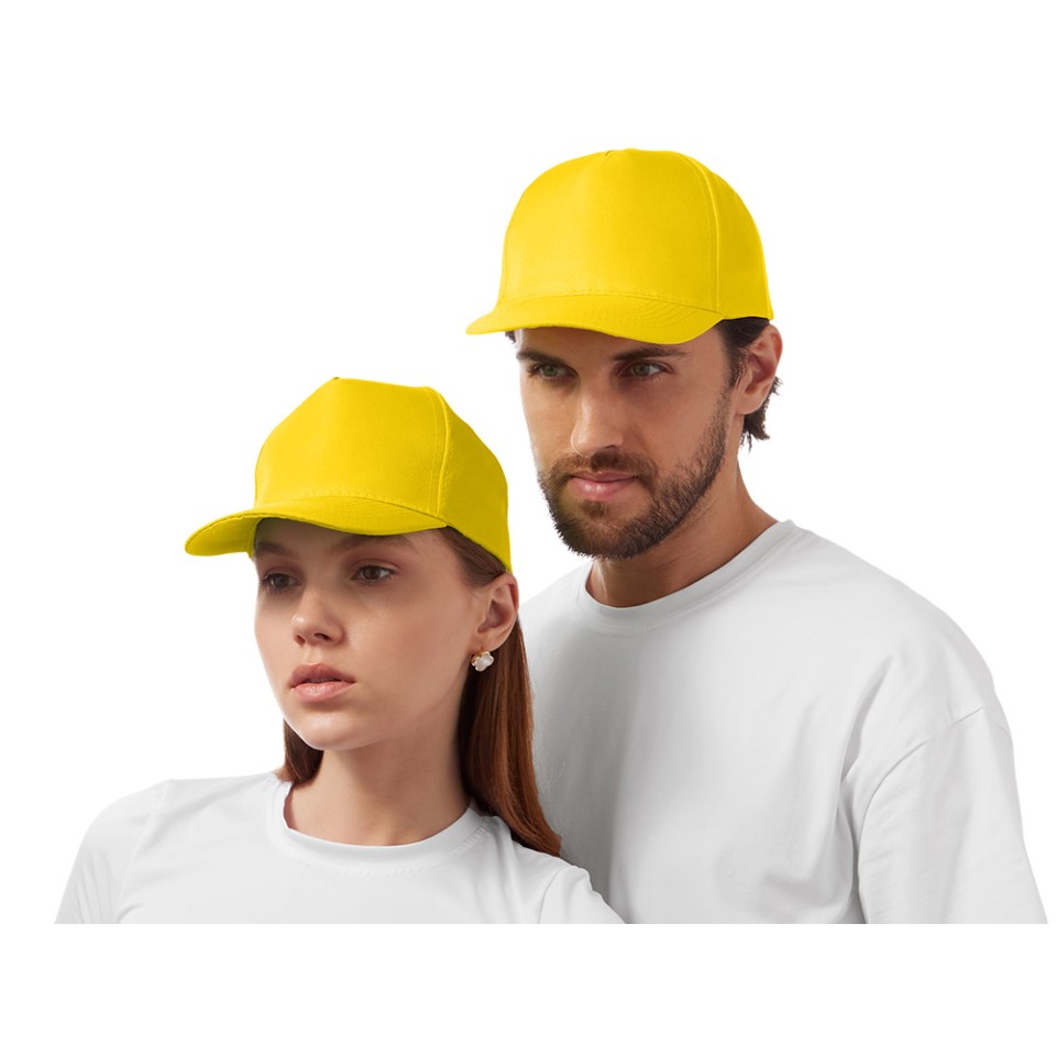 Бейсболка "Poly" 5-ти панельная 120 гр, желтый