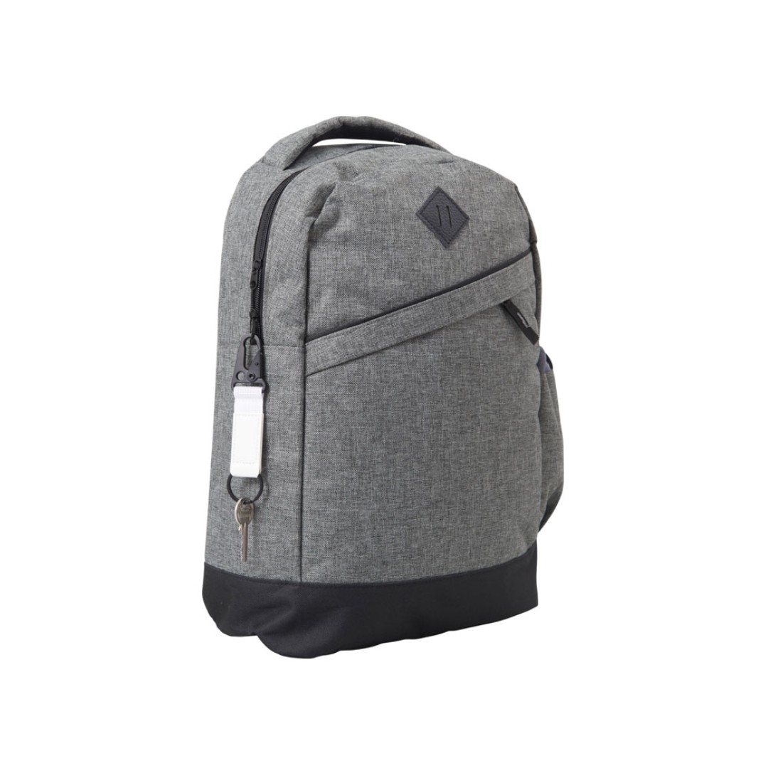 Брелок-ремувка "Carabinier" из ткани с вставкой из экокожи и карабином, белый