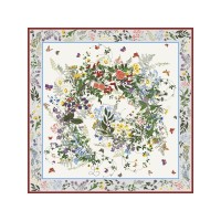 Платок «Русский полевой букет», молочный