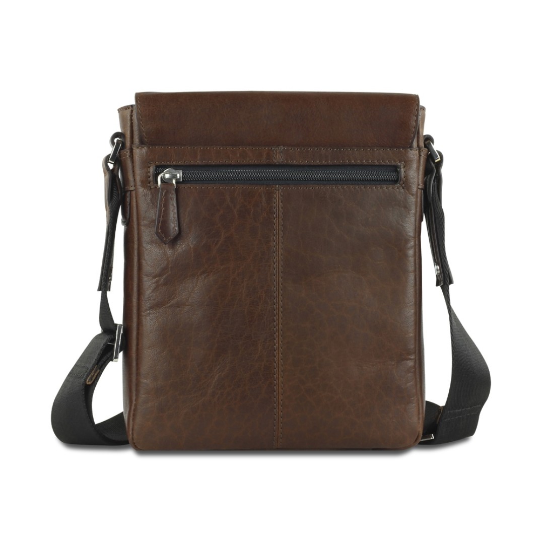 Сумка через плечо Mano "Don Valentino", натуральная кожа в коричневом цвете, 21 х 25 х 5 см