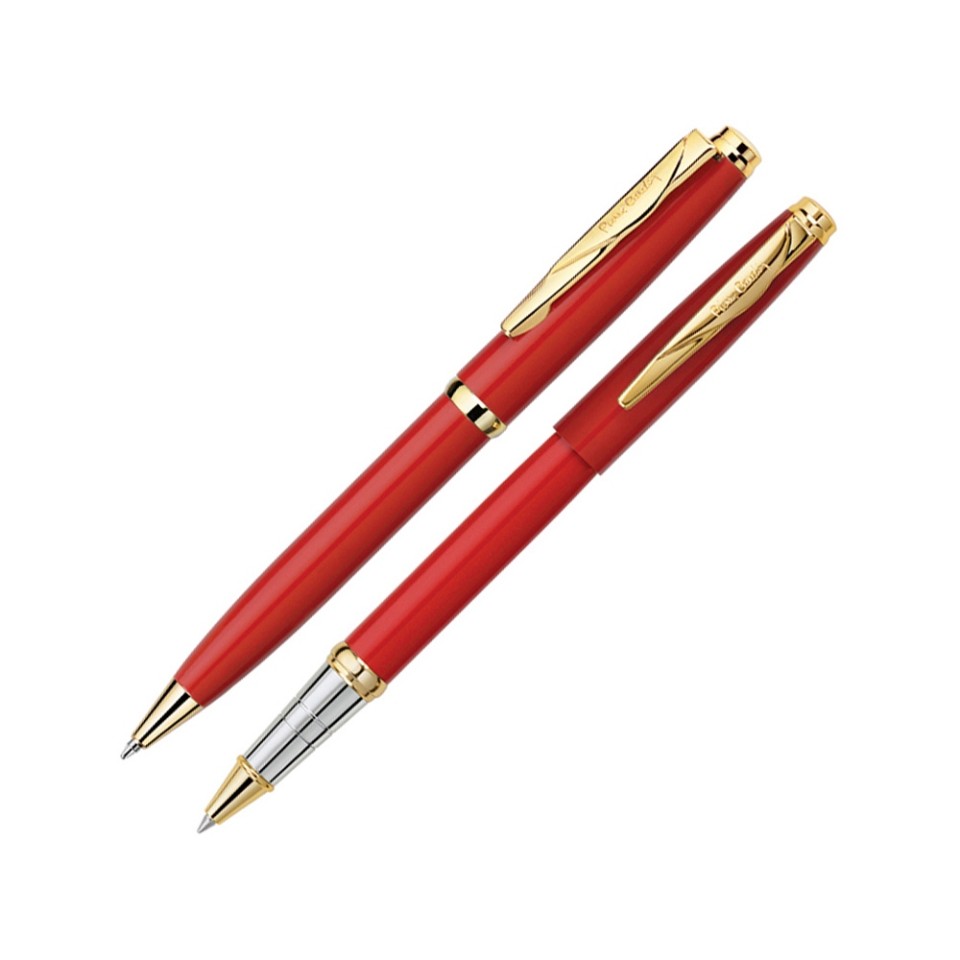 Набор Pierre Cardin PEN&PEN: ручка шариковая + роллер. Цвет - красный. Упаковка Е.