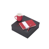 Подарочный набор с блокнотом С2, металлической ручкой и кружкой, красный