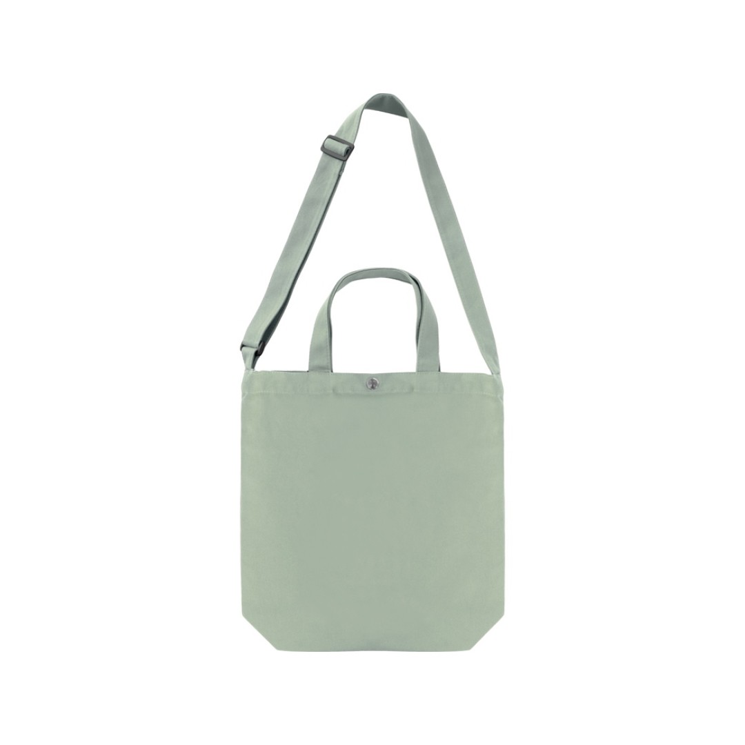 Сумка Helfer из хлопка на кнопке с регулирующейся лямкой, оливковый