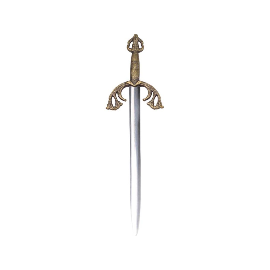 Нож на подставке «Сэр Ланселот», серебристый/золотистый/красное дерево