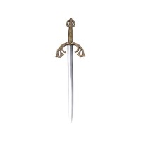 Нож на подставке «Сэр Ланселот», серебристый/золотистый/красное дерево