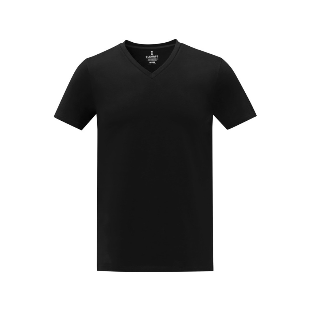 Somoto Мужская футболка с коротким рукавом и V-образным вырезом , черный