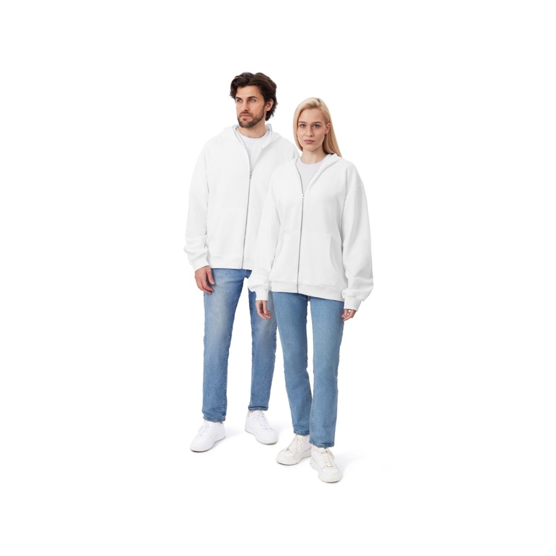Толстовка оверсайз с капюшоном на молнии «Monaco», белый