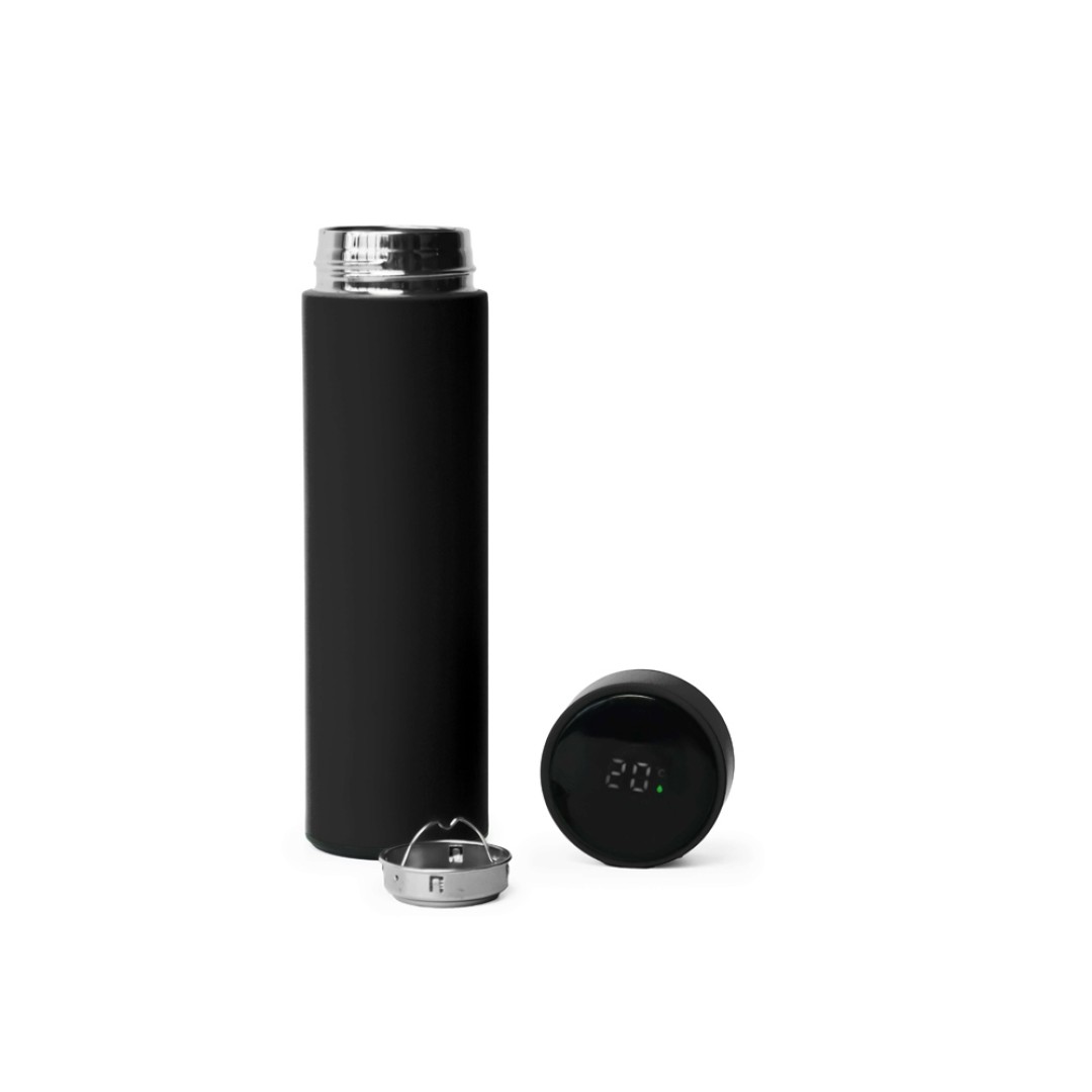 Термос FAMILY MARK LED, soft touch (Чёрный)