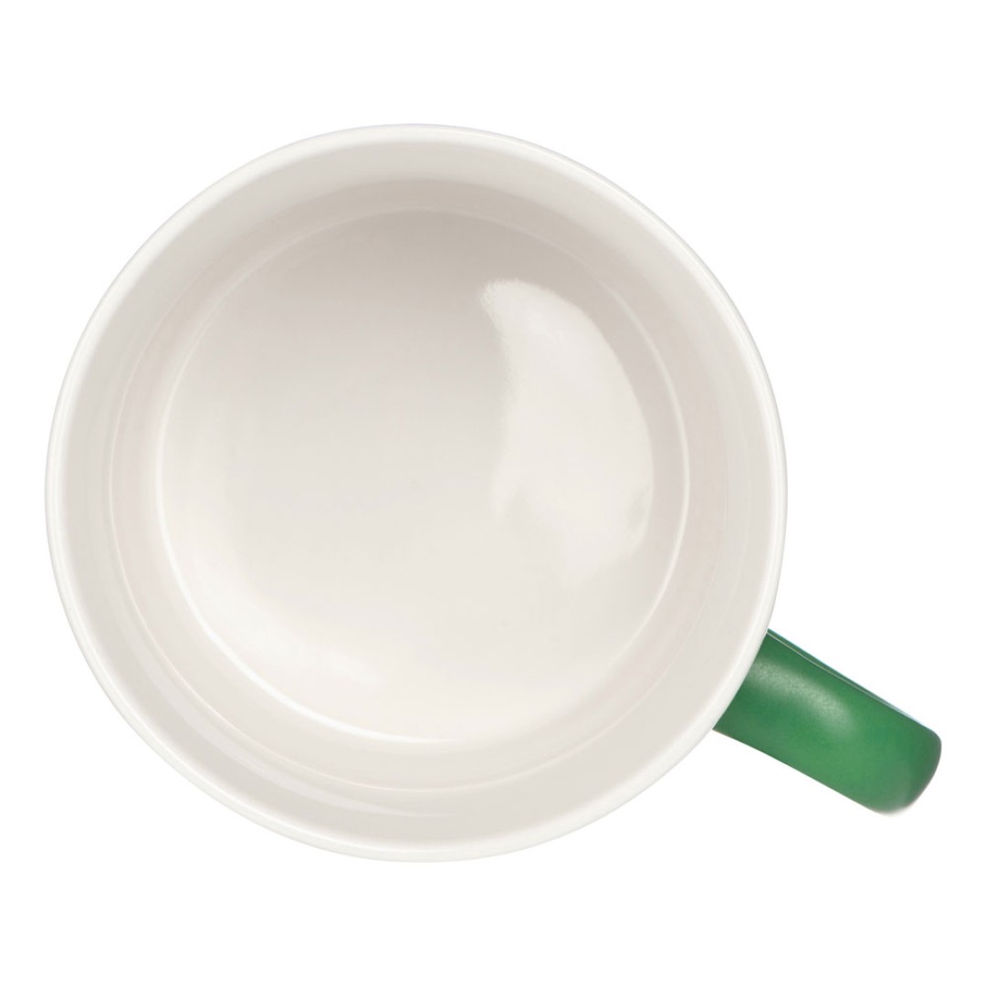 Матовая кружка Nancy 360 мл цветная снаружи, белая внутри, зеленый классический