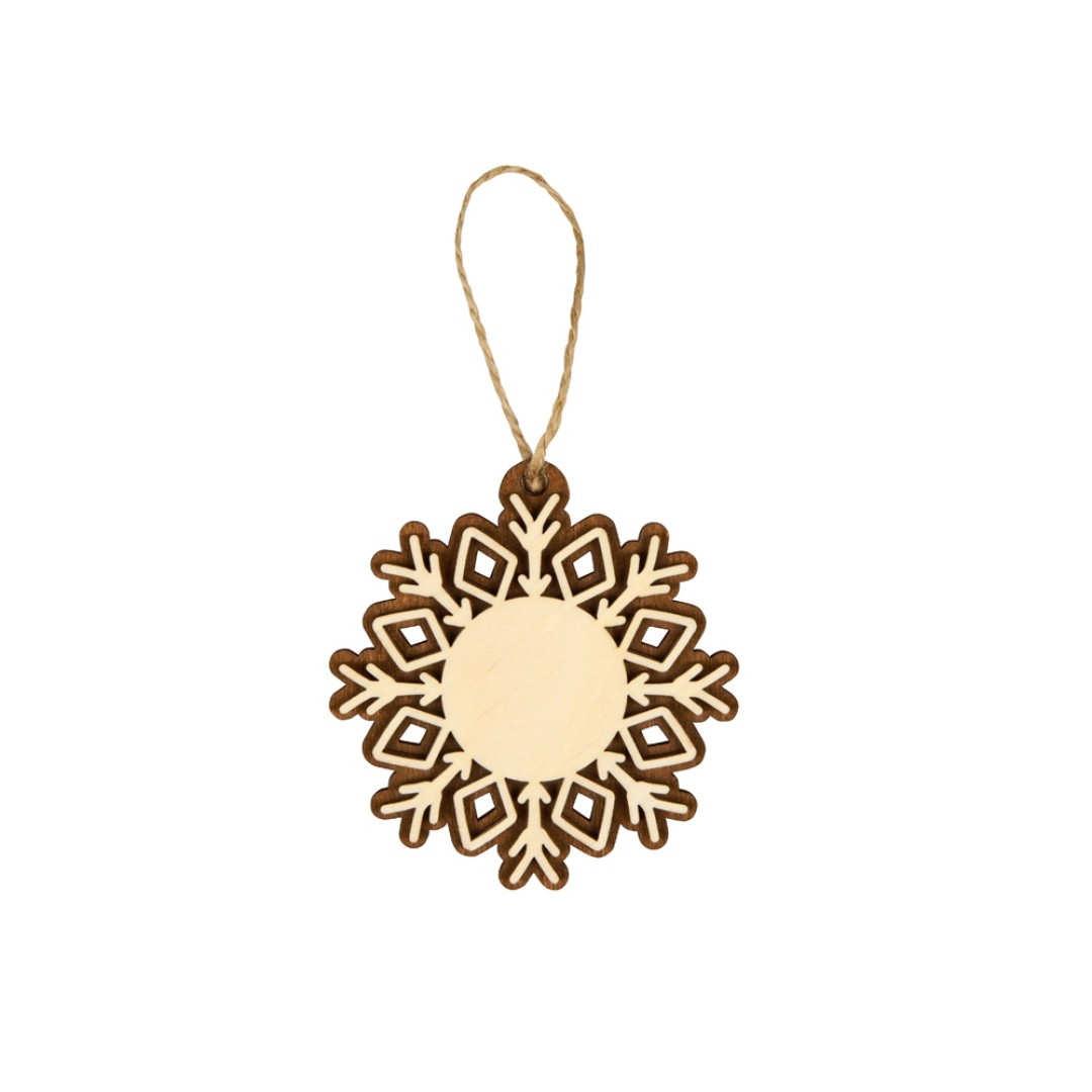 Подвеска «Снежинка», натуральный/коричневый