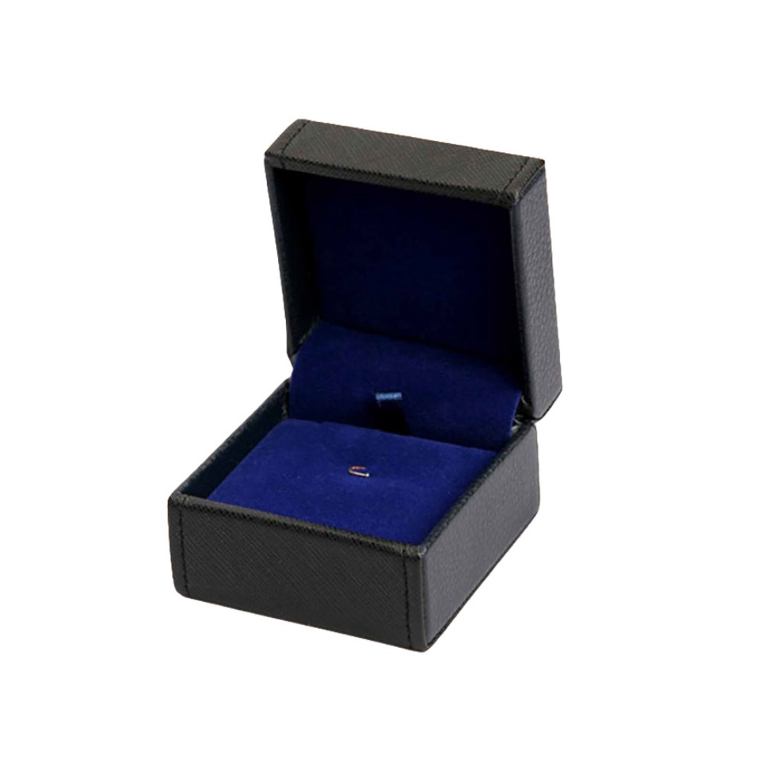 Кожаная подарочная упаковка  G01-BK. Черный цвет, с синим ложементом.