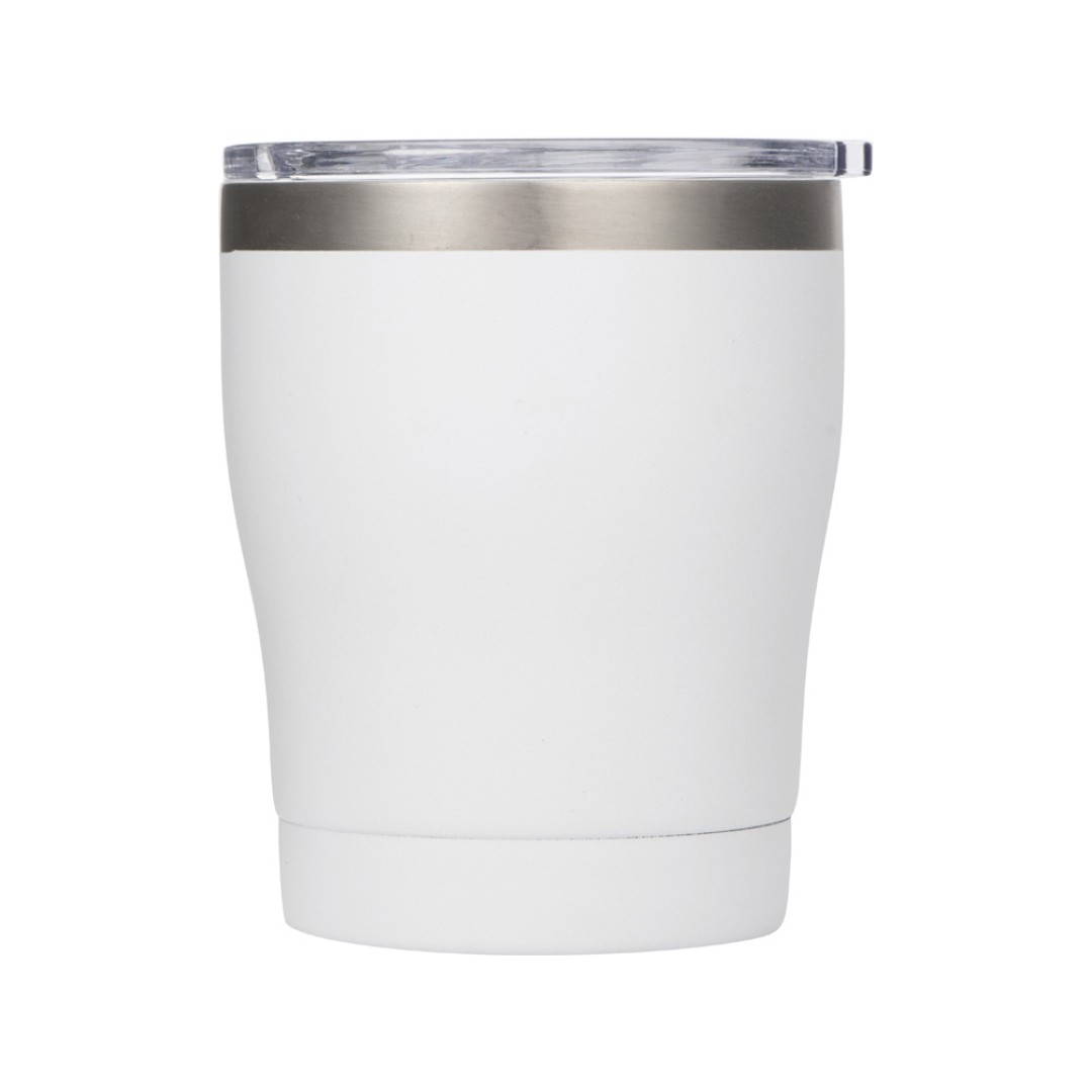 Вакуумная термокружка c керамическим покрытием "Rodos", непротекаемая крышка, 350 мл, белый