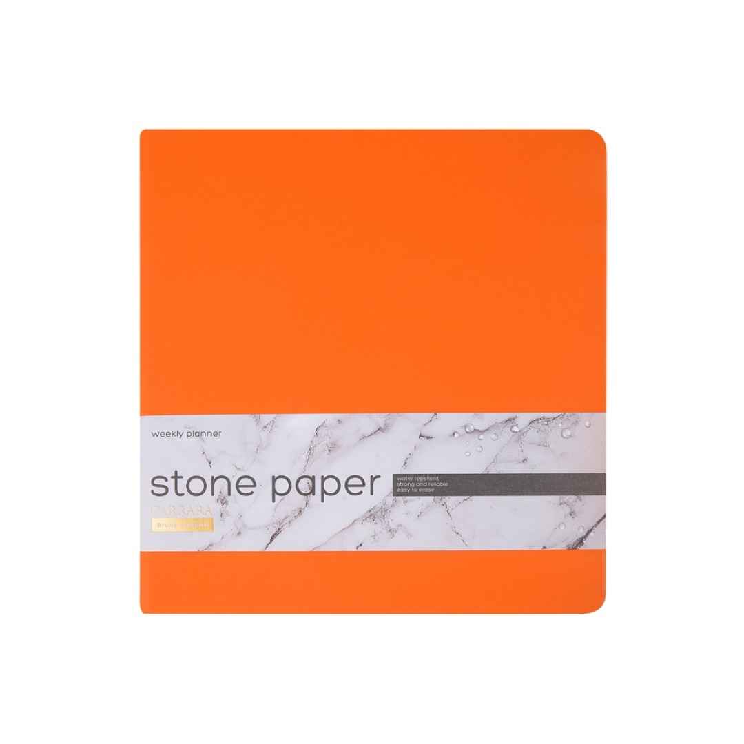 Еженедельник с каменной бумагой А5+ "Carrara", оранжевый