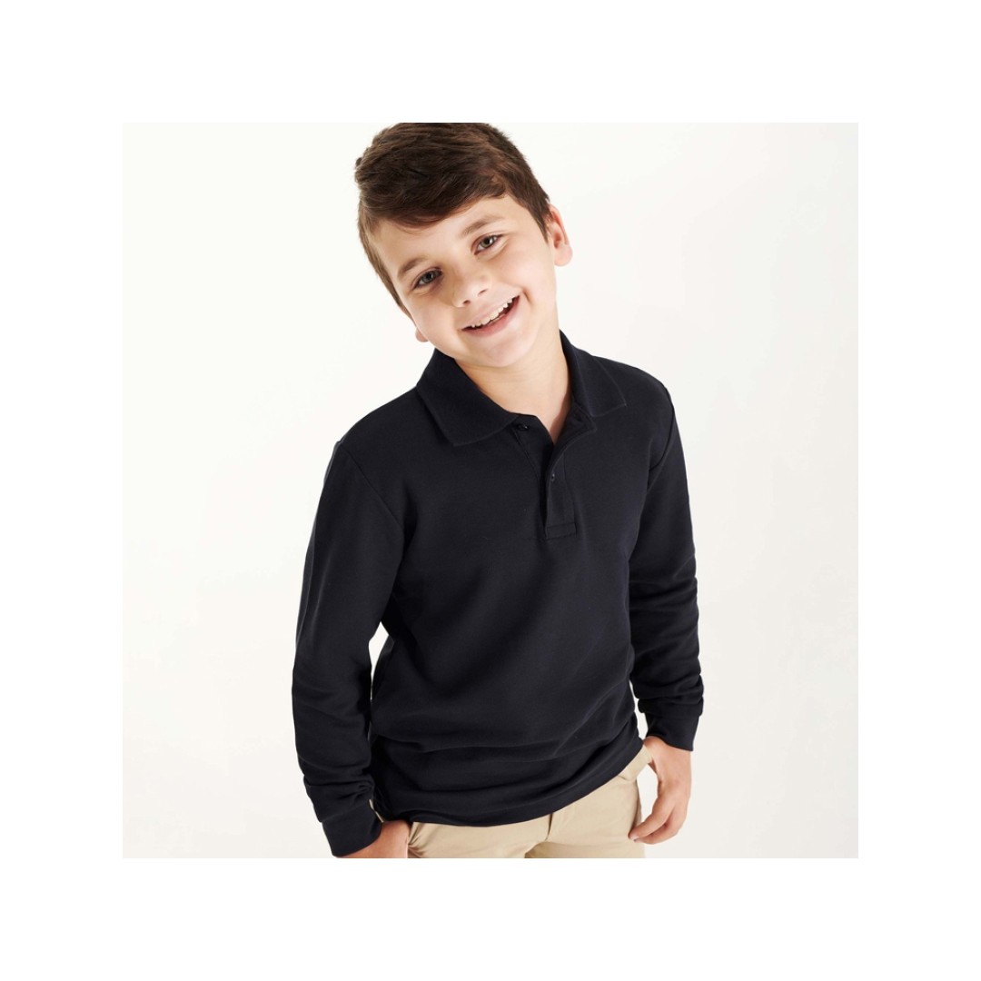 Рубашка поло "Estrella" мужская с длинным рукавом, нэйви