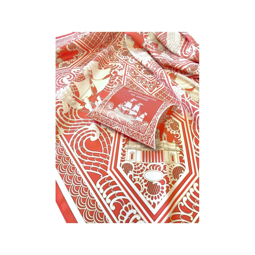 Платок "Русская резьба по кости"