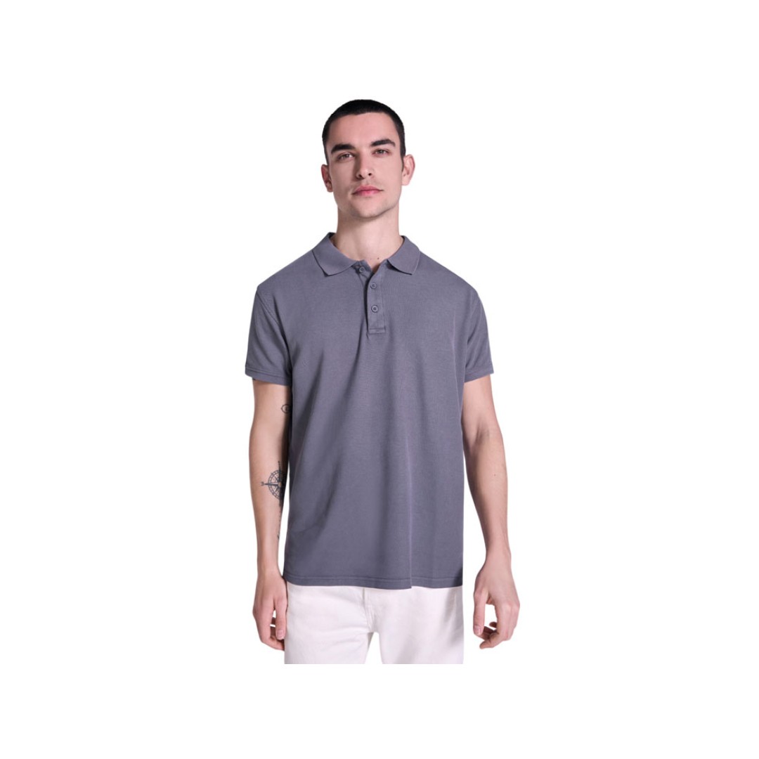 Рубашка поло «Cobain» унисекс, серо-голубой выстиранный