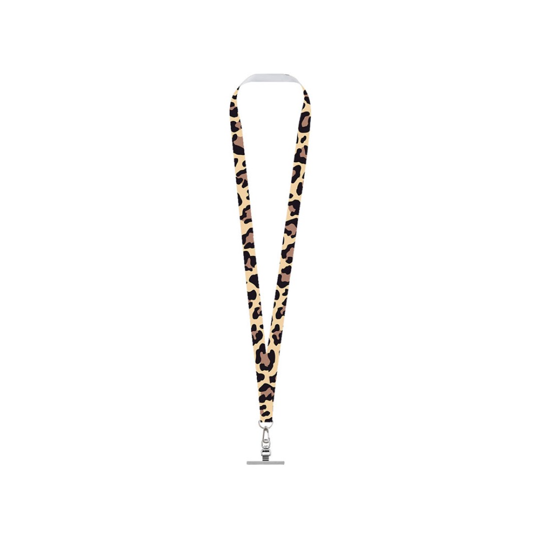 Ланъярд 2 см под сублимацию с трендовым карабином и металлическим держателем для телефона, серебристый