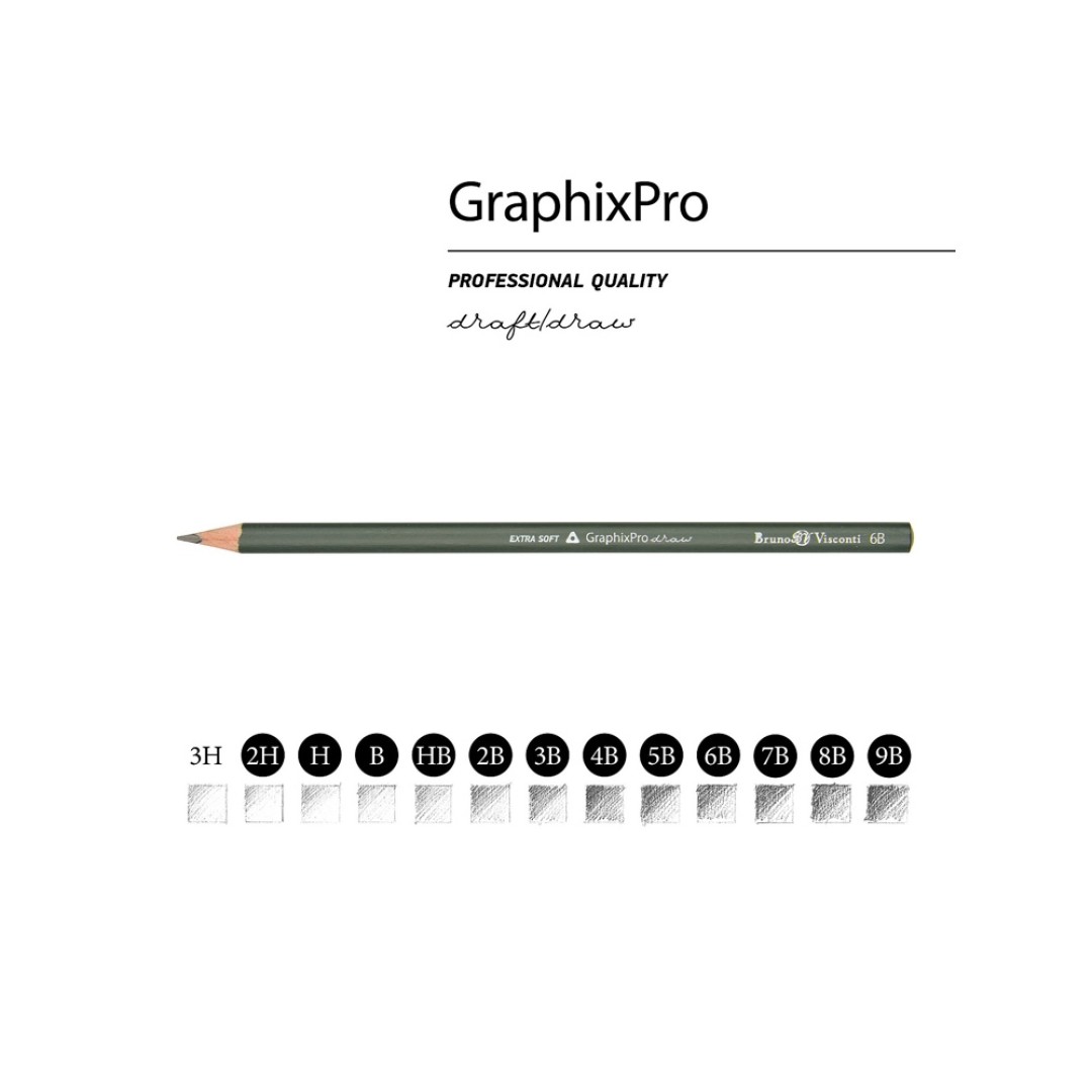 Набор чернографитовых карандашей  "Sketch & Art" ,12 шт. 2h-9b, металлическая коробка с ложементом